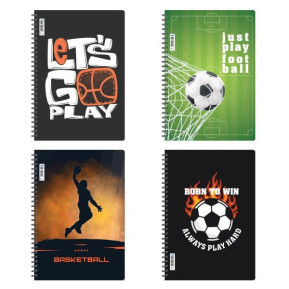 Next Sports τετράδιo σπιράλ 21x29εκ. 2θεμ., 70φ. - 10 ΤΕΜ