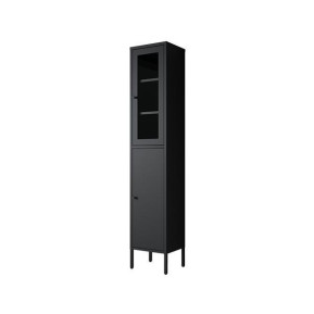 Ντουλάπι μεταλλικό Nextdeco με 2 πόρτες μαύρο Υ180x35x30εκ.