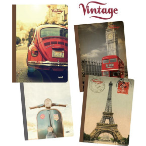 Next vintage 360° τετράδιο flexi 17x25εκ. 2θεμ. 128σελ. - 10 ΤΕΜ