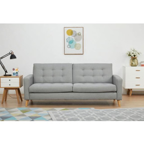 Καναπές κρεβάτι τριθέσιος Nextdeco Soho khaki light Υ81x201x90εκ.