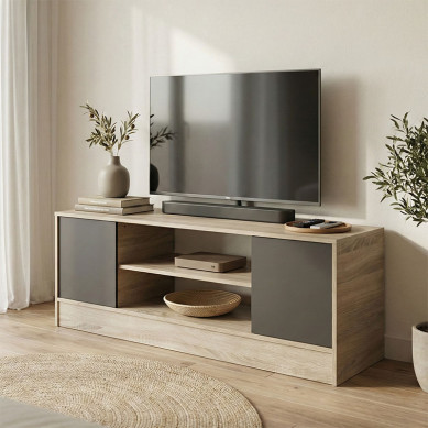 Έπιπλο τηλεόρασης Sasa  sonoma-ανθρακί 120x35x41.5εκ