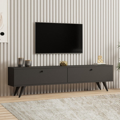 Έπιπλο τηλεόρασης Paris  χρώμα ανθρακί 160x25x35εκ.