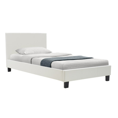 Κρεβάτι Nevil  100x200 PU χρώμα λευκό ματ
