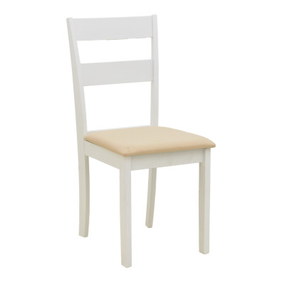 Καρέκλα Dallan  rubberwood λευκό 40x47.5x89εκ - 2 ΤΕΜ