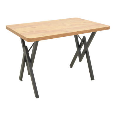 Τραπέζι Vertex  oak με μαύρα μεταλλικά πόδια 110x70x72εκ