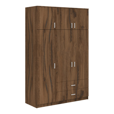 Ντουλάπα τρίφυλλη με συρτάρια Royal  καρυδι-oak 150x58x230εκ