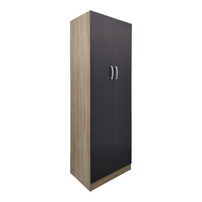 Ντουλάπα δίφυλλη Athos  σε sonoma-ανθρακί απόχρωση 60x42x180εκ