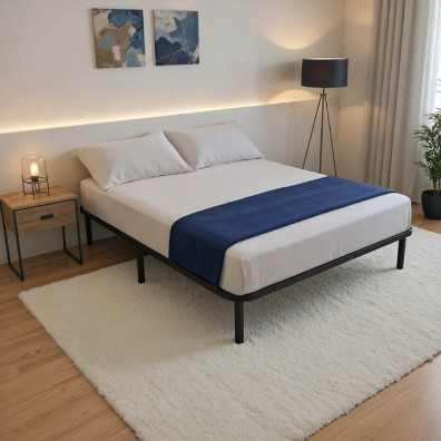 Κρεβάτι-υπόστρωμα Amaso  μεταλλικό μαύρο 160x200x28εκ