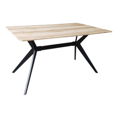 Τραπέζι Ezali  sonoma mdf με μαύρα μεταλλικά πόδια 140x80x75εκ