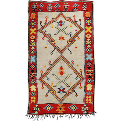 Χαλί 246x145εκ. Nomad - White with red frame