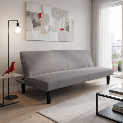 Καναπές κρεβάτι Kedran  3θέσιος γκρι ύφασμα 166x75,5x70εκ