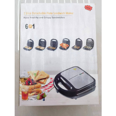 Verk Group Πολυλειτουργική Τοστιέρα 6 σε 1 με Αποσπώμενες Πλάκες για Σάντουιτς, Βάφλες και Γκριλ 5907451372852