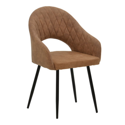 Πολυθρόνα Macie  καφέ antique PU-μαύρο 58x50x85εκ