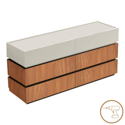 Συρταριέρα Sonlen  mdf σε καρυδί-μπεζ απόχρωση 120x40x72εκ