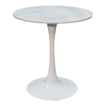 Τραπέζι Balou I  sintered stone σε λευκό μαρμάρου Φ70x74εκ