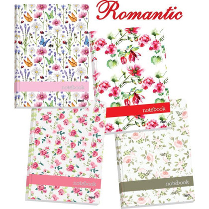 Next romantic τετράδιο δετό 17x25εκ. 4Θ. 256σελ. - 4 ΤΕΜ