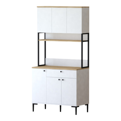 Ντουλάπια κουζίνας Lenner  λευκό-sonoma 90x45x184εκ
