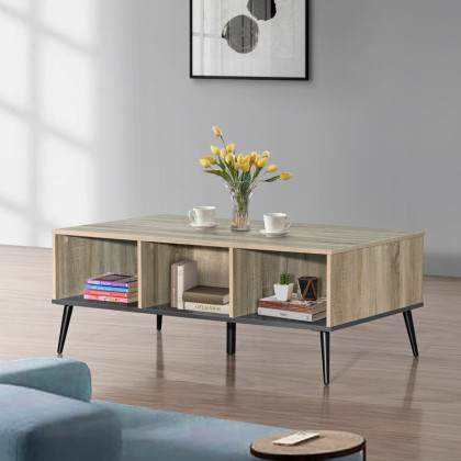 Τραπέζι σαλονιού Zezan  σε sonoma-ανθρακί απόχρωση 121x60x44.5εκ