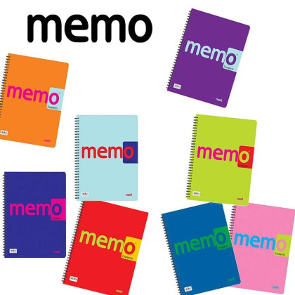 Next memo τετράδιο σπιράλ 17x25εκ. 5θεμ. - 6 ΤΕΜ