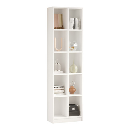 Βιβλιοθήκη Oteca 10θέσεων  σε λευκή απόχρωση 51.1x25.4x180εκ