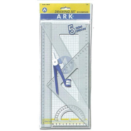Ark σετ χάρακες 4 τεμαχίων με διαβήτη - μολύβι - 6 ΤΕΜ