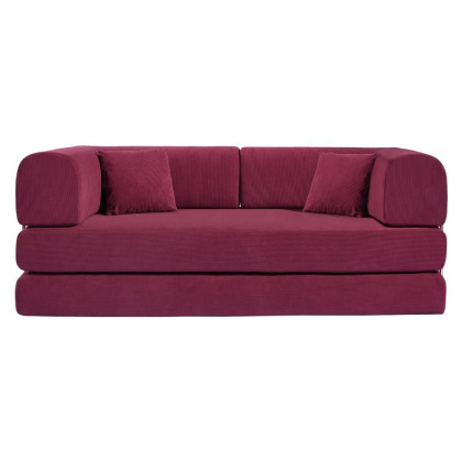 Compressed Nextdeco τριθέσιος καναπές-κρεβάτι μπορντώ 200x100x75εκ.