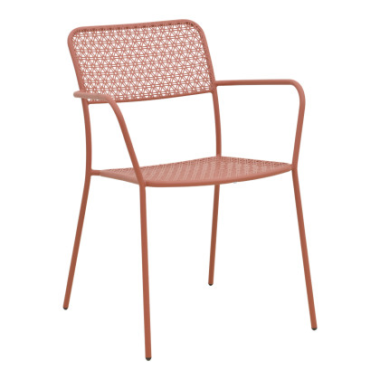 Πολυθρόνα Federal  στοιβαζόμενη terracotta μέταλλο 57x58x81.5εκ
