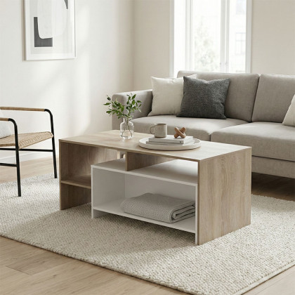 Τραπέζι σαλονιού Consa  sonoma - λευκό 120x60x52.8εκ