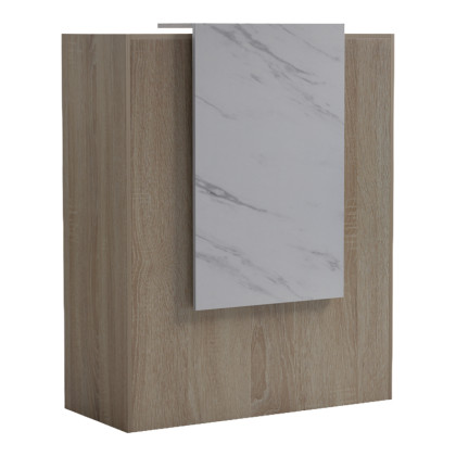 Γραφείο reception Zowel  με led sonoma-λευκή όψη μαρμάρου 90x40x110εκ