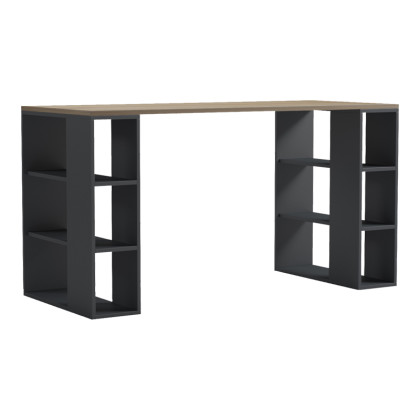 Γραφείο εργασίας Praga  ανθρακί- sonoma 140x60x75εκ