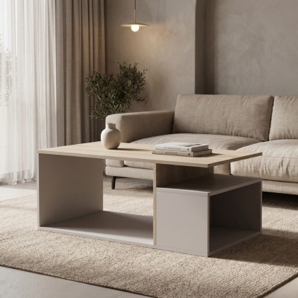 Τραπέζι σαλονιού Wendo  taupe-sonoma 91x37x50εκ