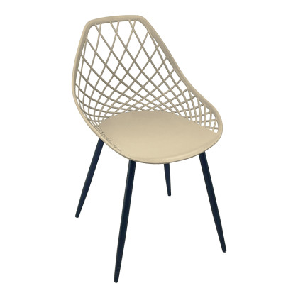 Καρέκλα Suan  cappuccino pp-πόδι μαύρο μέταλλο 49x51x86εκ - 4 ΤΕΜ