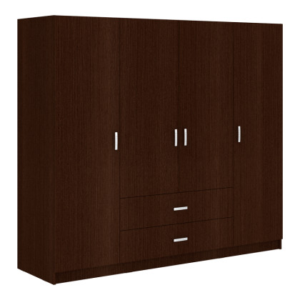 Ντουλάπα τετράφυλλη Royal  με συρτάρια wenge 200x58x177εκ