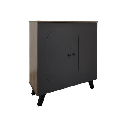 Παπουτσοθήκη-ντουλάπι Cathi  σε oak - anthracite απόχρωση 80x34x95εκ