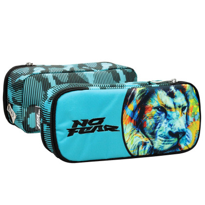 Κασετίνα Βαρελάκι Οβαλ no Fear Fluo Lion 23x10x6cm Gim 348-45141 50-3675