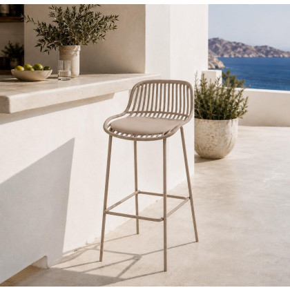 Σκαμπό μπαρ Nextdeco PP και μέταλλο γκρι 42x49xΥ97εκ. - 4 ΤΕΜ