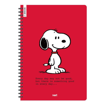 Next Snoopy τετράδιο σπιράλ 2 θέματα 70 φύλλα 21x29εκ. - 5 ΤΕΜ