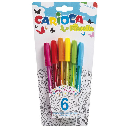 Στυλό Carioca Fiorella 6 Χρώματα Ballpoint 1.0mm  Carioca 42774 60-702