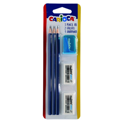 Σετ 3 Μολύβια & 2 Γόμες & 1 Ξύστρα  Carioca 43287 60-776