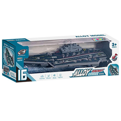 Αεροπλανοφόρο 23cm Friction με φως + ήχο 27x9x6cm ToyMarkt 902293 70-2273