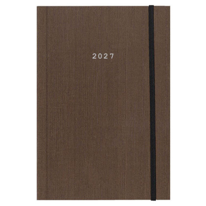 Next ημερολόγιο 2027 fabric ημερήσιο δετό καφέ με λάστιχο 17x25εκ.  Δυνατότητα εκτύπωσης