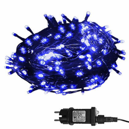 100 Λαμπάκια LED Μπλε σε Σειρά με Προγράμματα Ip44 8,2m 8m Xmasfest 1132395 93-2375