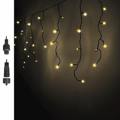 100 Λαμπάκια LED Λευκό Θερμό Βροχή με Επέκταση & Προγράμματα IP44 110x80cm (δεν Περιέχεται ο Μετασχηματιστής) Xmasfest 1133500 93-3480