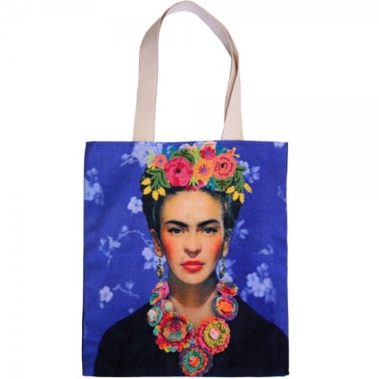 Τσάντα Frida Μπλε 40x45εκ. κεντημένη
