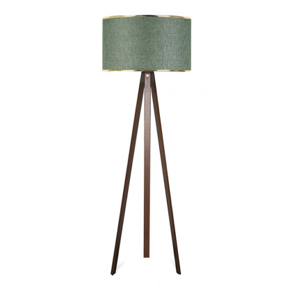 Φωτιστικό δαπέδου Rosling  Mdf/ύφασμα Pvc χρώμα καρυδί/κυπαρισσί 38x21x140εκ.