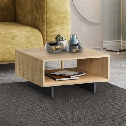 Τραπεζάκι σαλονιού Hola  χρώμα sapphire oak - ανθρακί 60x60x32εκ.