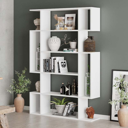 Βιβλιοθήκη Mito  χρώμα λευκό 108x25x161εκ.