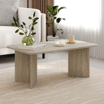 Τραπεζάκι σαλονιού Sam  χρώμα travertine 100x60x41,8εκ.