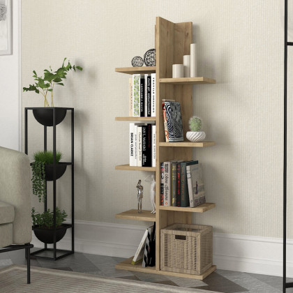 Βιβλιοθήκη Tree  χρώμα sapphire oak 45x21,4x121,8εκ.