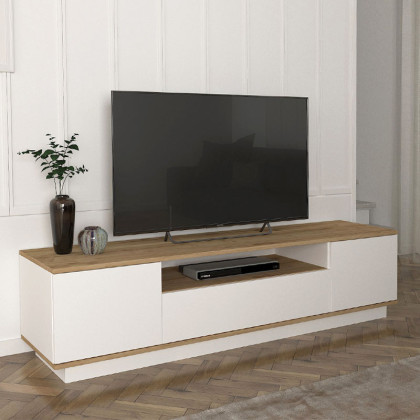 Έπιπλο τηλεόρασης Fedya  χρώμα λευκό - sapphire oak 180x45x44,6εκ.